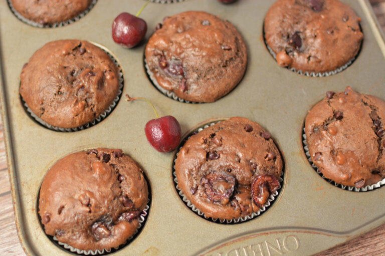 Double Chocolate Cherry Muffins