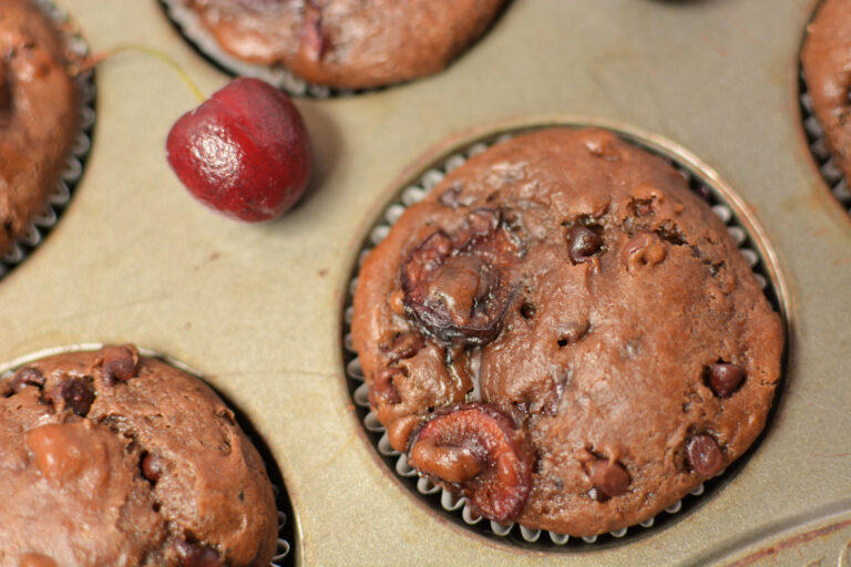 Double Chocolate Cherry Muffins