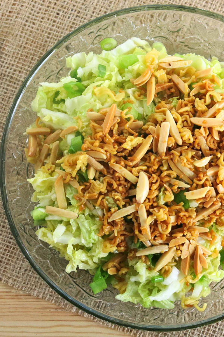 Napa Cabbage Salad With Ramen Noodle Topping