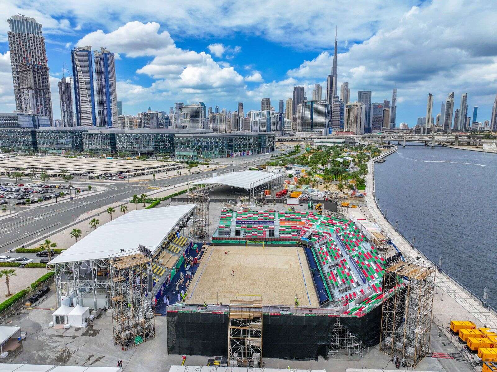 video: dubai builds stadium in record 25 days for fifa beach soccer world cup uae 2024