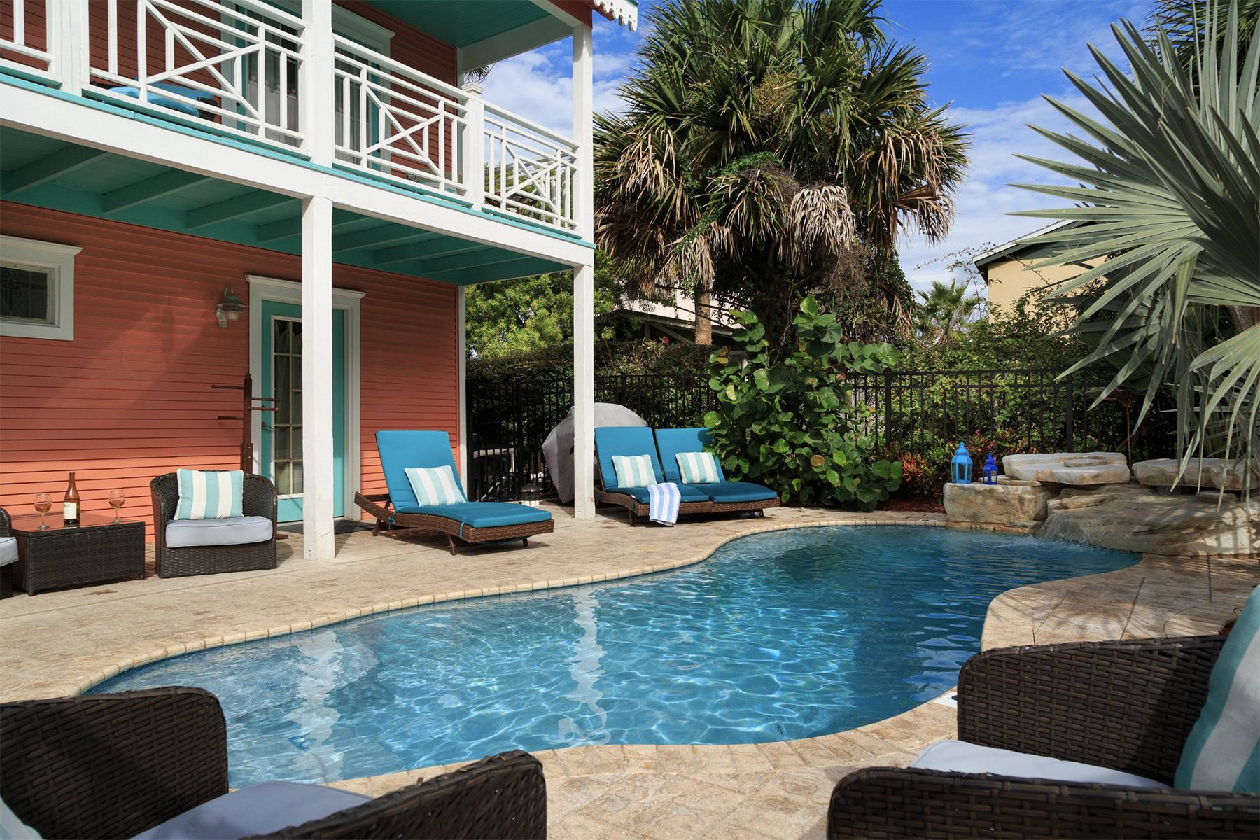 <h3 class=""><strong>St. Augustine,</strong> Florida</h3> <p class=""><strong>Best for: </strong>A romantic couples getaway in Florida</p> <p>The main building, located in <a href="https://www.rd.com/article/st-augustine-florida-oldest-city/" rel="noopener noreferrer">St. Augustine's historic district</a> and across the street from Mantanzas Bay, features 17 distinct rooms and suites with names like Napoleon, Princess Margaret and Marie Antoinette. Amenities may include soaking tubs, electric fireplaces, sitting areas, and water or Bridge of Lion views. There are seven pet-friendly accommodations, including the Burgess Suite, which is where I stayed with my husband and our pup.</p> <p>One of the features they added around the time of our visit a few years ago has remained in place: Guests receive text communications about breakfast and happy hour. They can place their orders via text and request where they'd like it delivered—to their room, on the patio or in the gazebo. They can also use texts to request ice, extra towels or other amenities.</p> <p>If you need larger accommodations, <a href="https://www.tripadvisor.com/Hotel_Review-g34599-d603280-Reviews-Bayfront_Marin_House-St_Augustine_Florida.html" rel="noopener">the property</a> offers several rentals in downtown, including two one-bedroom suites, an apartment with a full kitchen and a house. All the downtown options include a hot breakfast delivered each morning; an invitation to the evening happy hour at the main location; free parking; and complimentary use of bicycles, beach chairs and umbrellas.</p> <p><strong>Pros:</strong></p> <ul> <li class="">Very pet-friendly</li> <li class="">Waterfront location</li> <li class="">Children are welcome</li> <li class="">Popular for destination weddings and honeymoons</li> </ul> <p><strong>Cons: </strong></p> <ul> <li class="">Free parking is two blocks away from the main building</li> <li class="">There is an additional $35 fee per day for children 16 and older, and a $20 charge per day for children ages 3 to 15</li> </ul> <p class="listicle-page__cta-button-shop"><a class="shop-btn" href="https://www.tripadvisor.com/Hotel_Review-g34599-d603280-Reviews-Bayfront_Marin_House-St_Augustine_Florida.html">Book Now</a></p>
