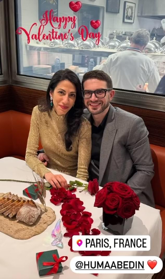 hillary clinton's longtime aide huma abedin, 47, reveals she is dating george soros' billionaire playboy son alex, 38 - as pair take their romance public during valentine's day date in paris