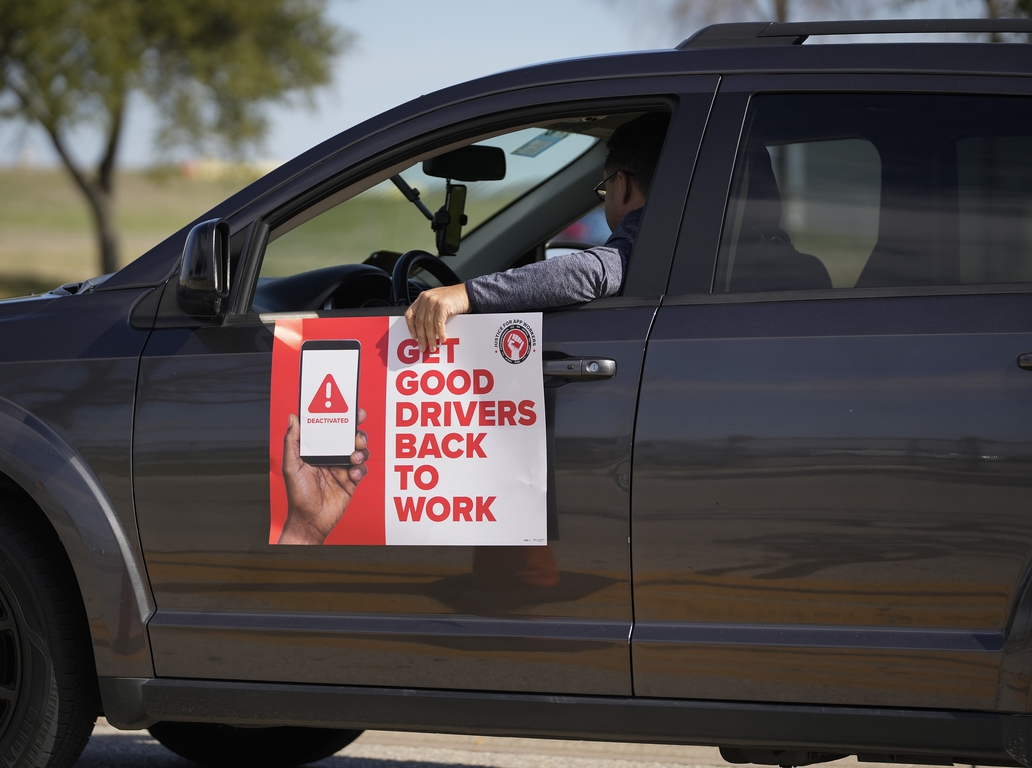 Rideshare Drivers Protest For Better Pay And Working Conditions In Austin