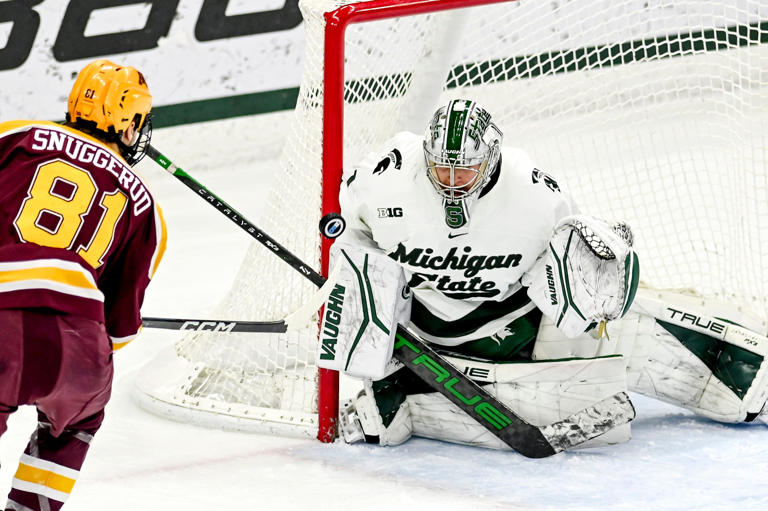 Michigan State hockey goaltender Trey Augustine named Mike Richter