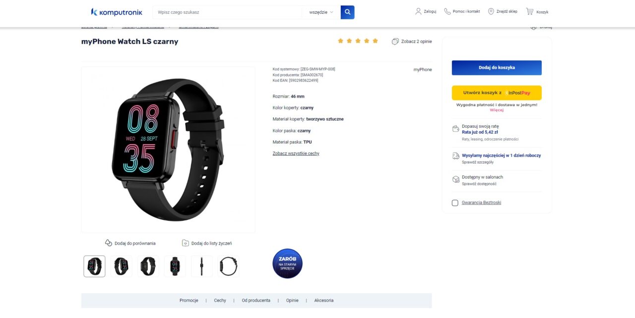 android, tani smartwatch do kupienia w biedronce. kosztuje mniej niż 130 złotych