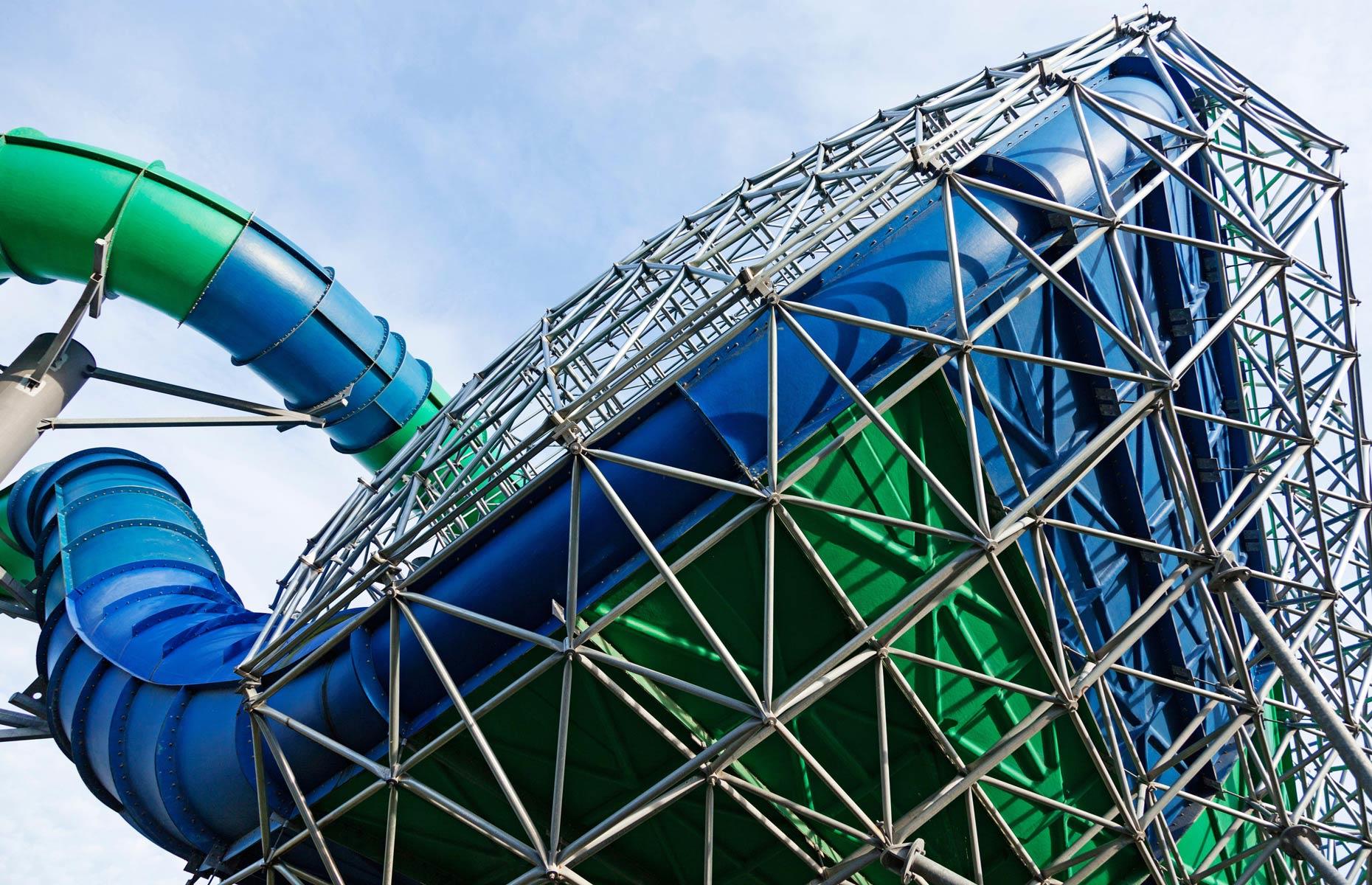 <p>As well as the high-speed Twister and Tornado water slides (Tornado is pictured here), this waterpark in Billund also has a year-round 'wild river' slide. At 551 feet long (168m), it starts and ends in the indoor Aquadome but also winds around outside. The complex has a good variety of indoor and outdoor pools, as well as a sauna and a spa. Dare the kids to dive down in the secret cave pool to spot the tropical fish, but watch out for the giant tipping bucket as you roam...</p>