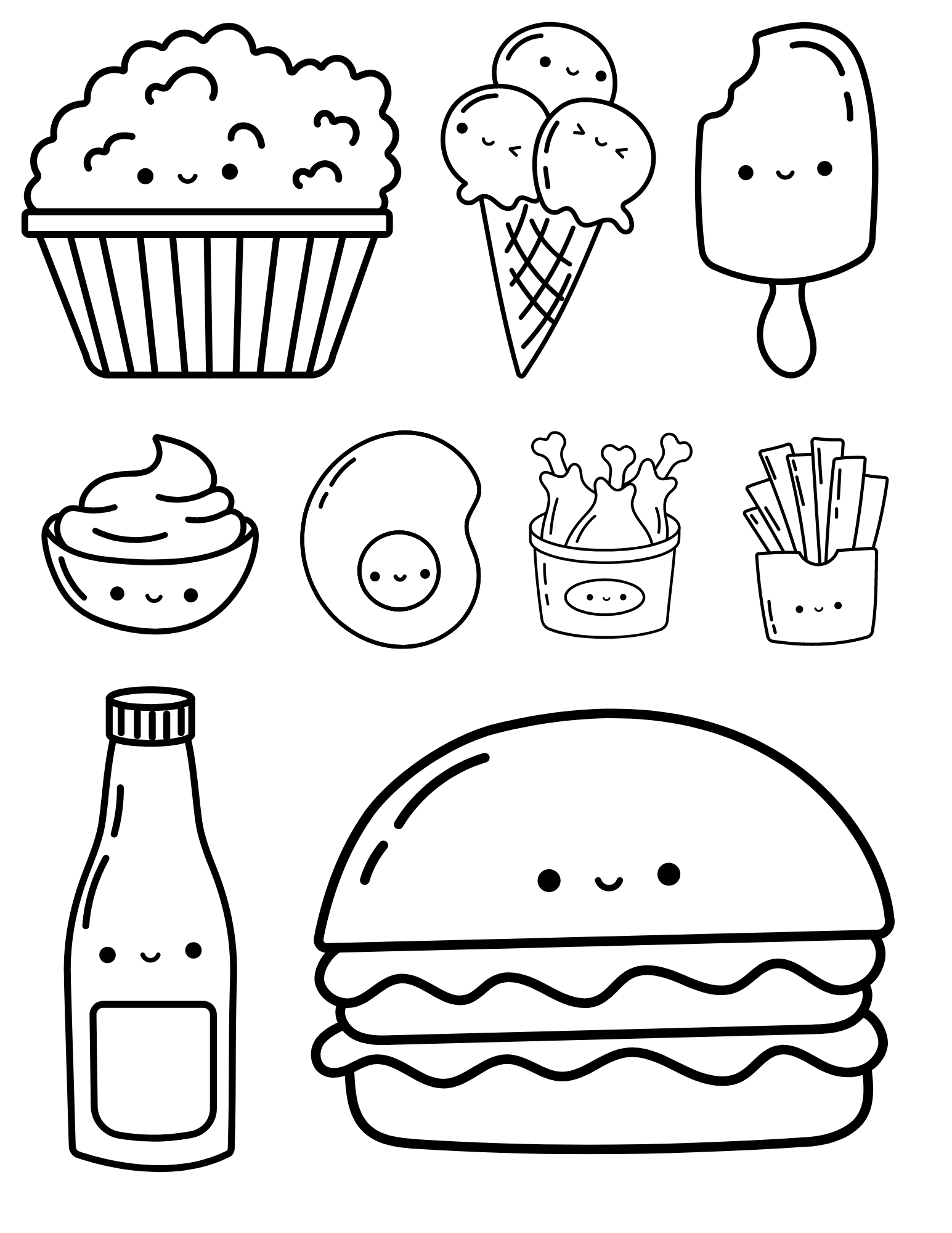 18 Cute Kawaii Food Coloring Pages - BB1ikKui.img