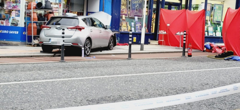 three people hospitalised after driver crashes into pedestrians and shops on bray main street