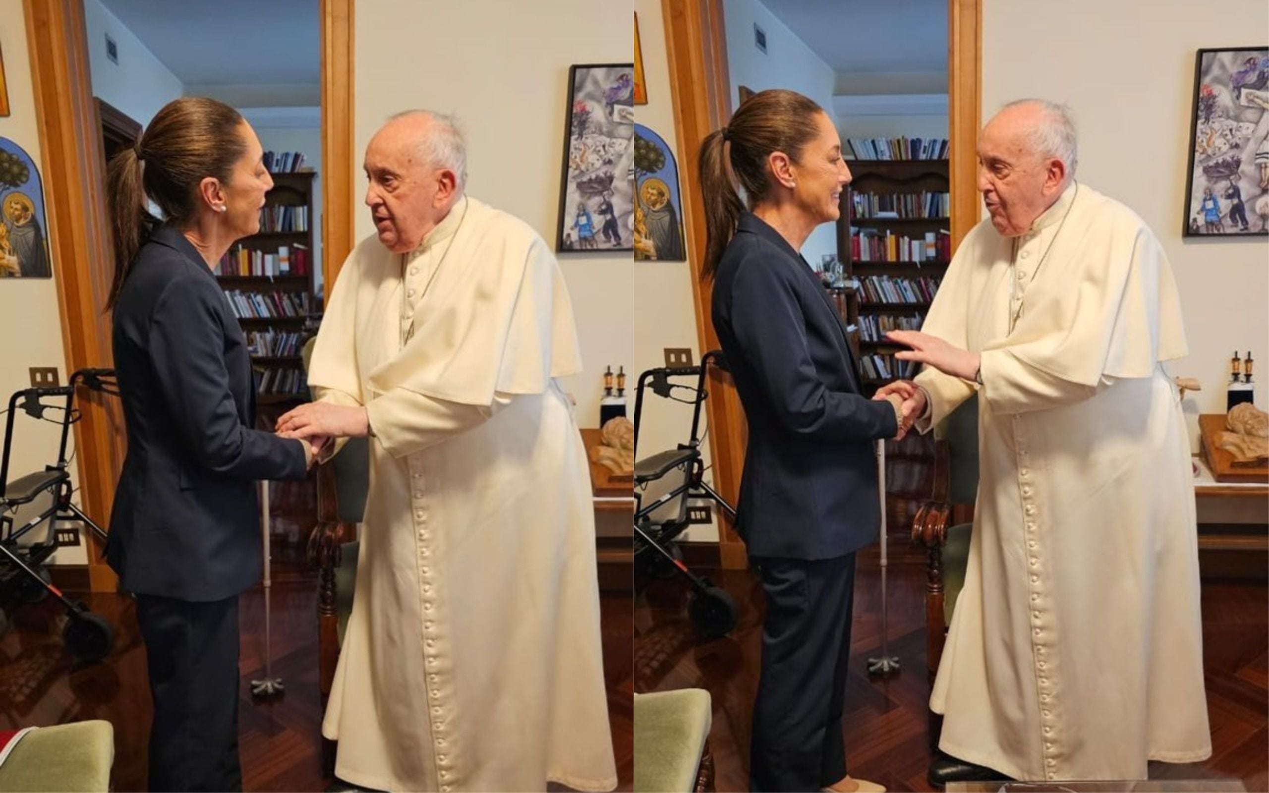 claudia sheinbaum difunde fotos de reunión con el papa francisco