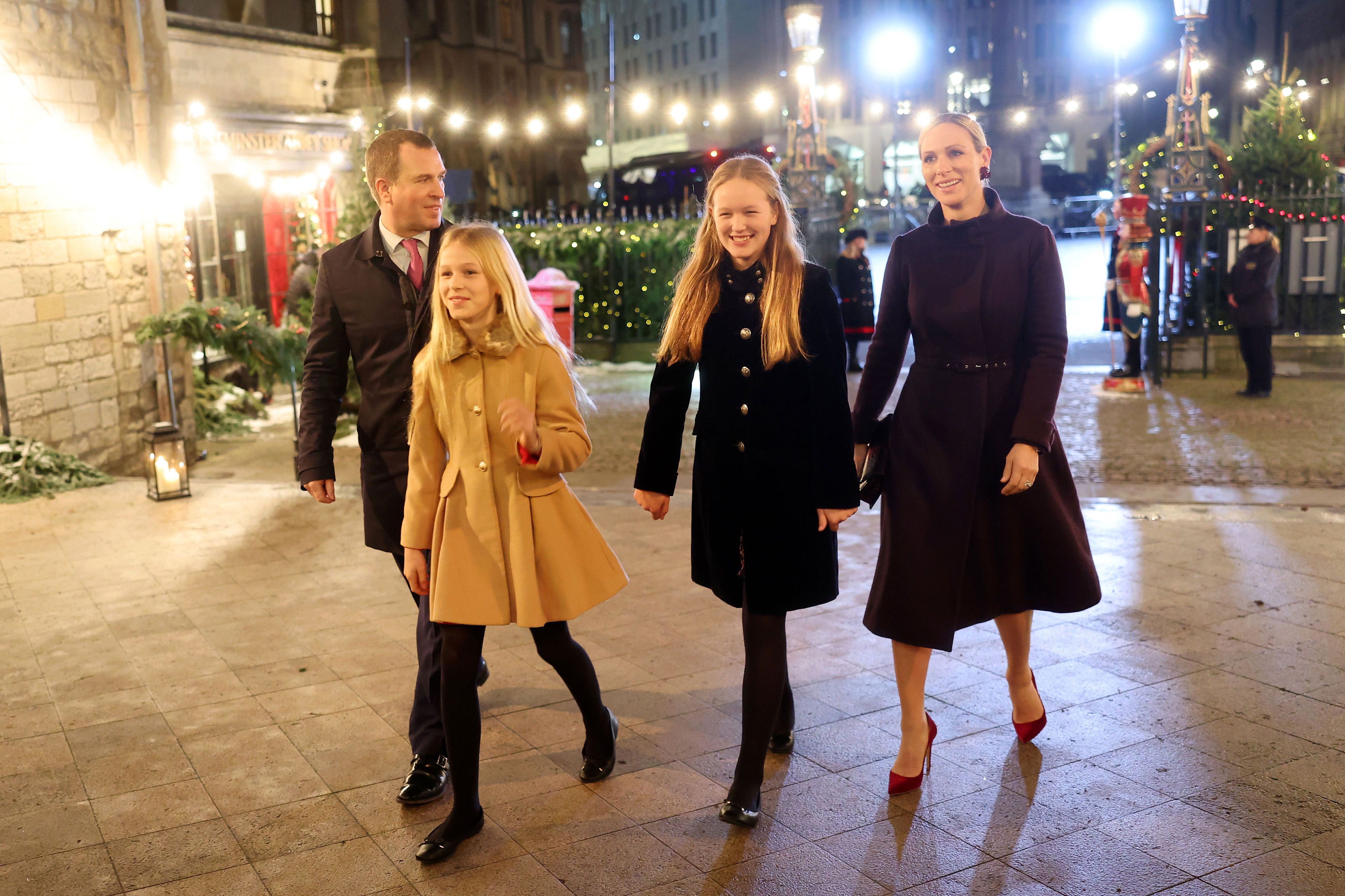 <p>Coming in right behind her father in the No. 19 spot in line for the crown is young Savannah Phillips (second from right), the great-granddaughter of Queen Elizabeth II, granddaughter of Princess Anne and daughter of Peter Phillips. </p><p>The 20th royal family member in line for the throne is Savannah's little sister, Isla Phillips (second from left). Their mother is Peter's ex-wife, Canada-born Autumn Kelly.</p><p>The girls are seen here with their father and aunt, Zara Tindall, who's next on the list...</p>