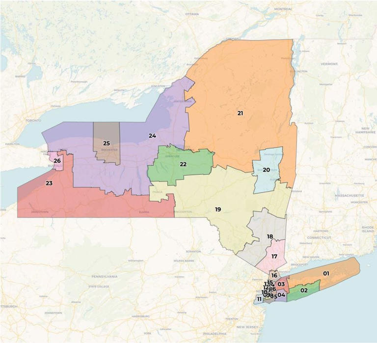 See newest Congressional redistricting map in NY Which lines changed?