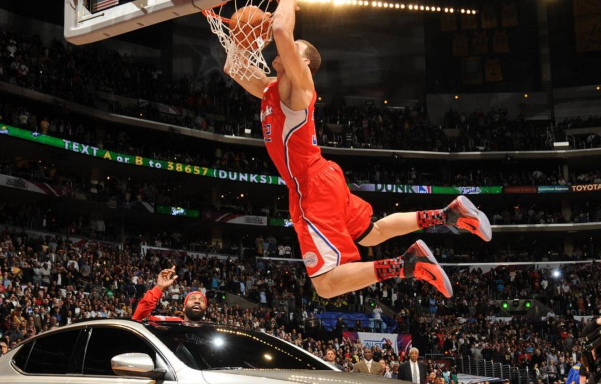 <p>Blake Griffin captivated audiences by leaping over a car to execute a thunderous dunk, combining power, creativity, and showmanship in a moment that will be remembered for years to come.</p>