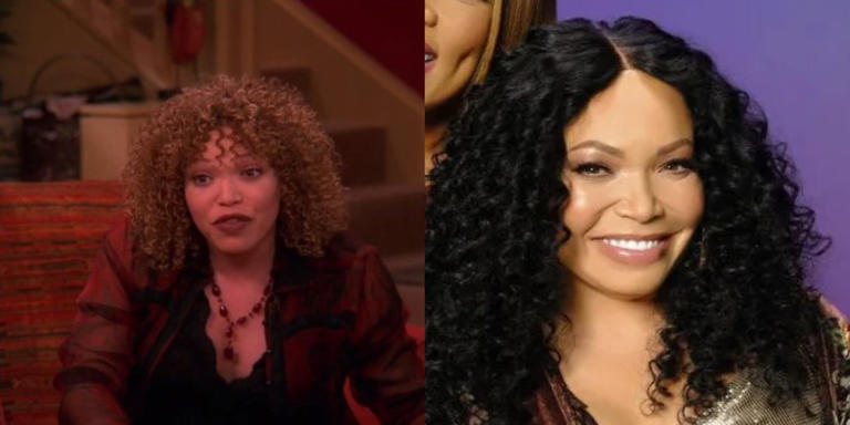 A split image of Tisha Campbell from My Wife and Kids