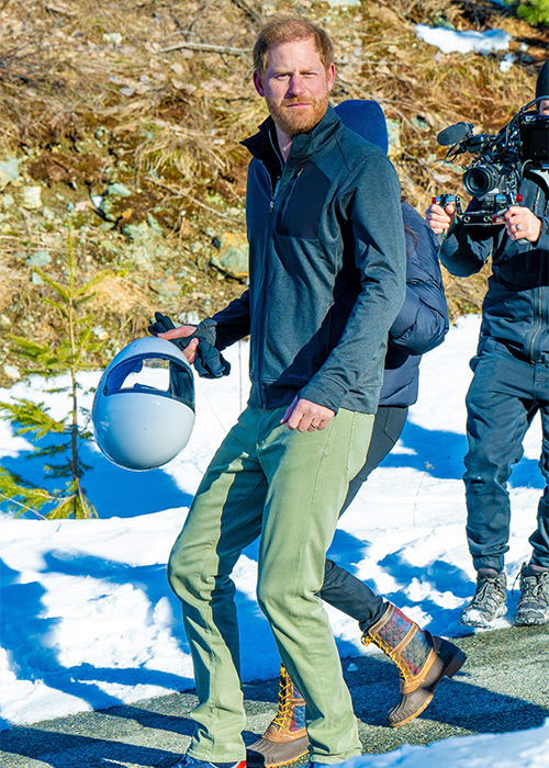 daredevil prince harry hurtles down the slopes on a bobsled in whistler as royal row rumbles on