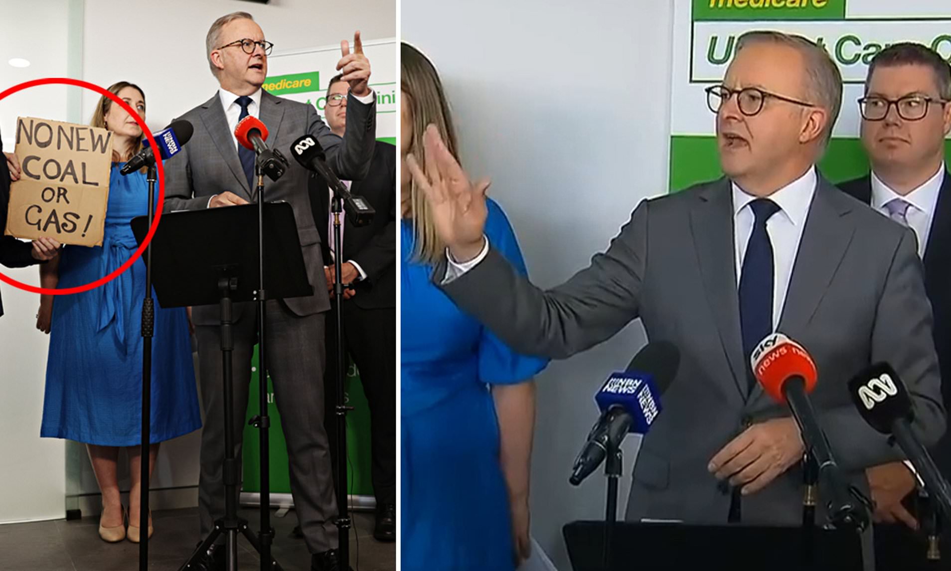 Moment Anthony Albanese Is Confronted By Loud Protesters At Press ...