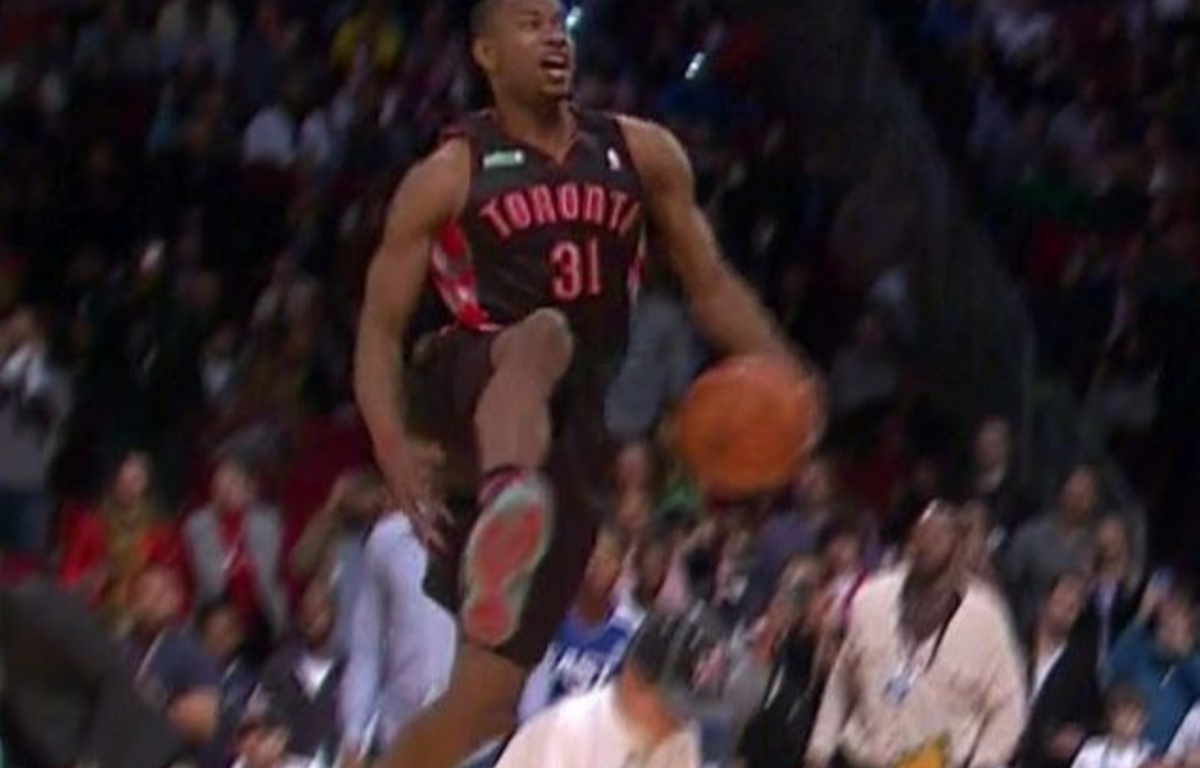 <p>Terrence Ross left spectators in awe with a through-the-legs dunk, displaying impeccable timing and athleticism as he elevated above the rim and threw down a highlight-reel slam.</p>