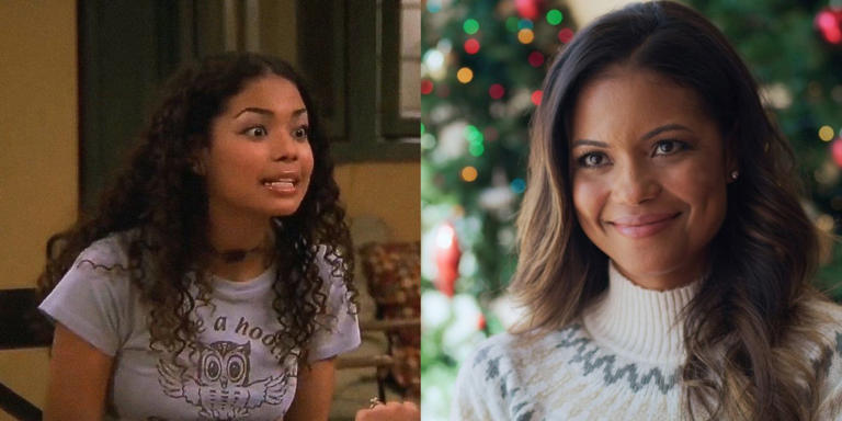 A split image of Jennifer Freeman from My Wife and Kids