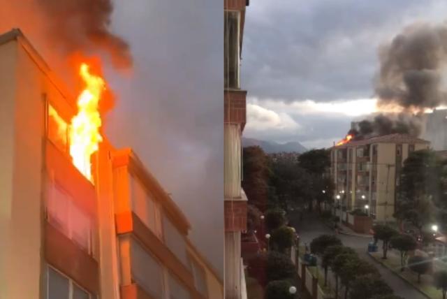 en video: gran incendio en apartamento de usaquén; bomberos controlaron la situación
