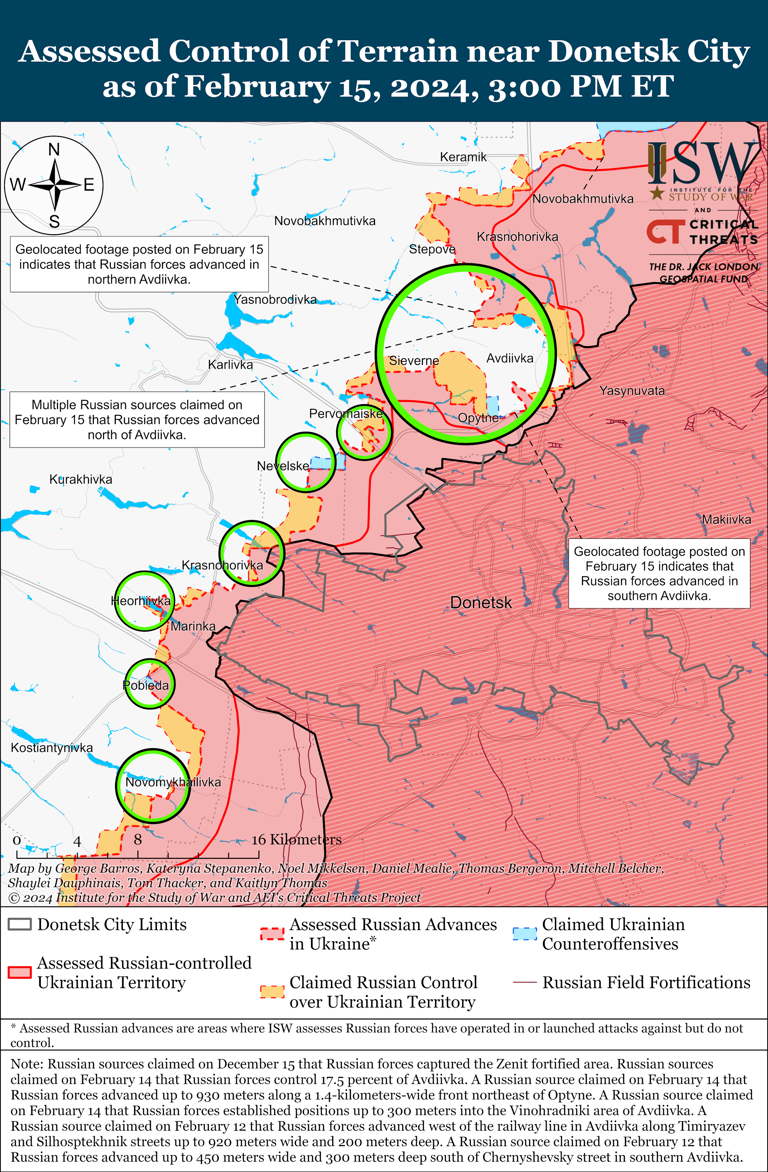 Avdiivka Map Shows Russian 'tactical Turning Movement' To Force Ukraine Out