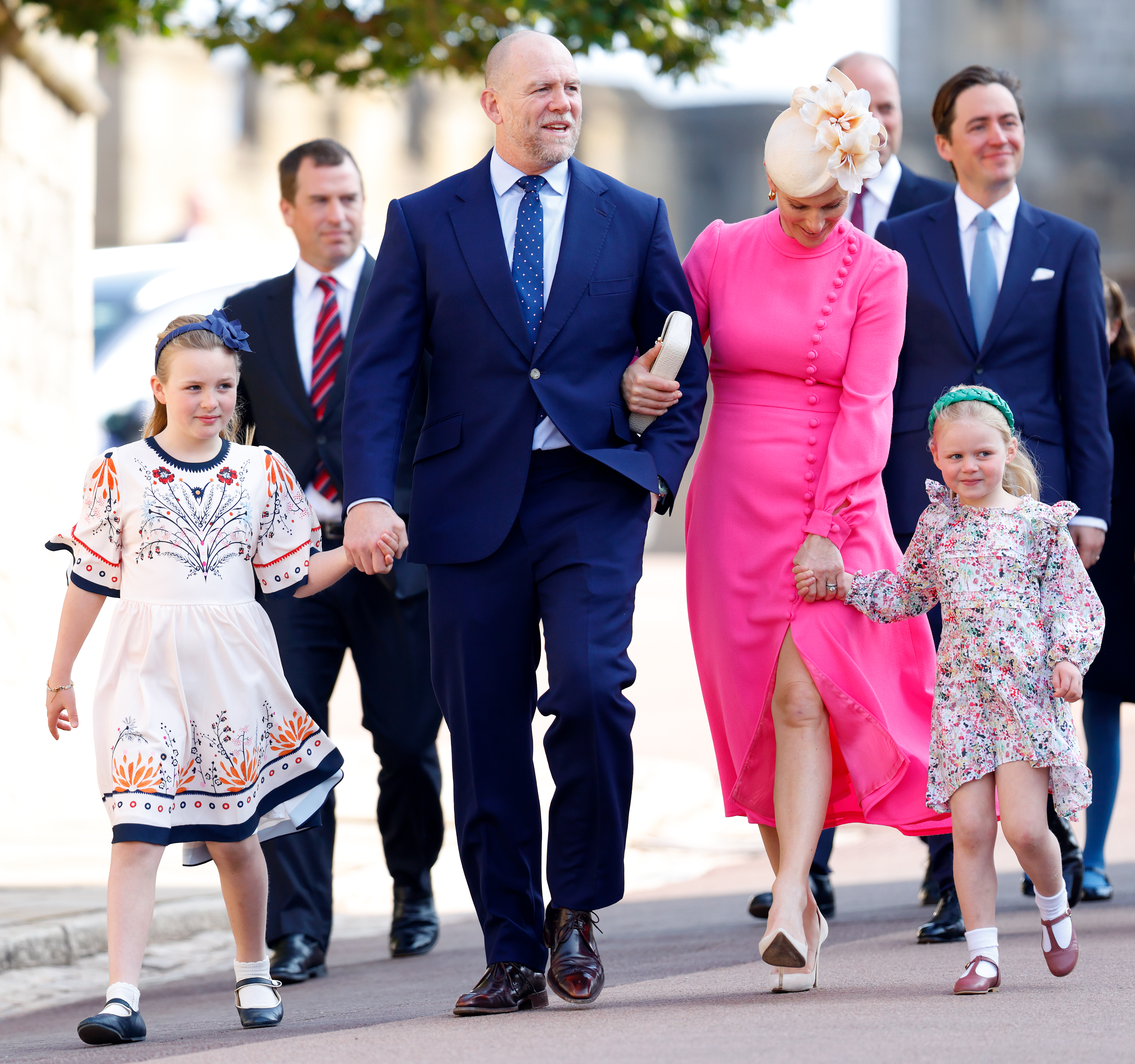 <p>Zara Tindell's eldest daughter with husband Mike Tindall, a former rugby star, is Mia Tindall (left) -- she's 22nd in line for the British throne. Little sister Lena (right) -- who was born in 2018 -- is 22nd in line.</p>
