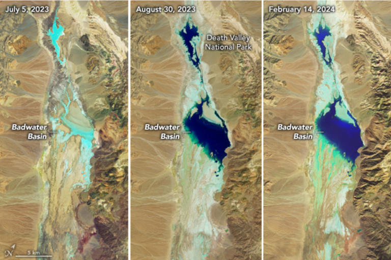 NASA Images Show How Death Valley Lake Was Refilled by Atmospheric River