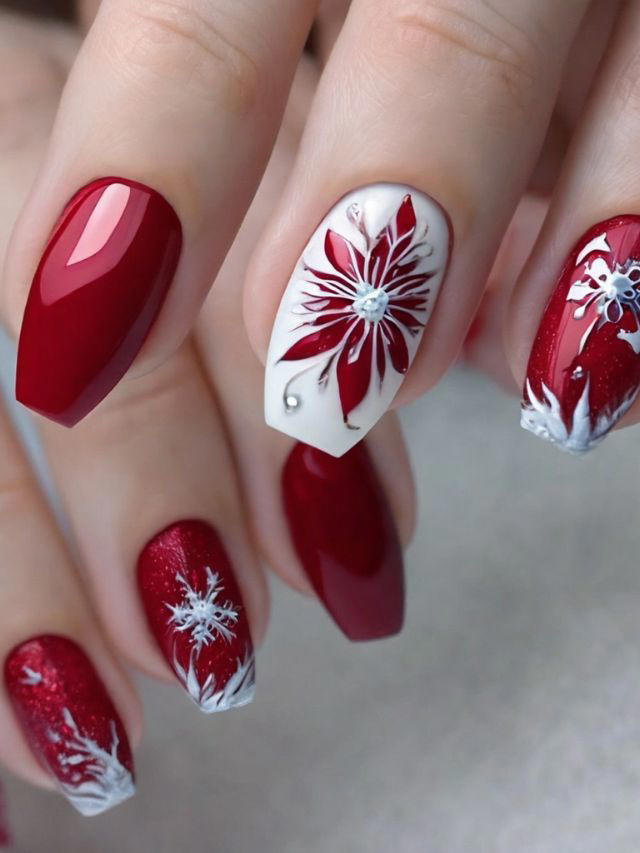 115+ Gorgeous Red Almond Nail Designs And Ideas