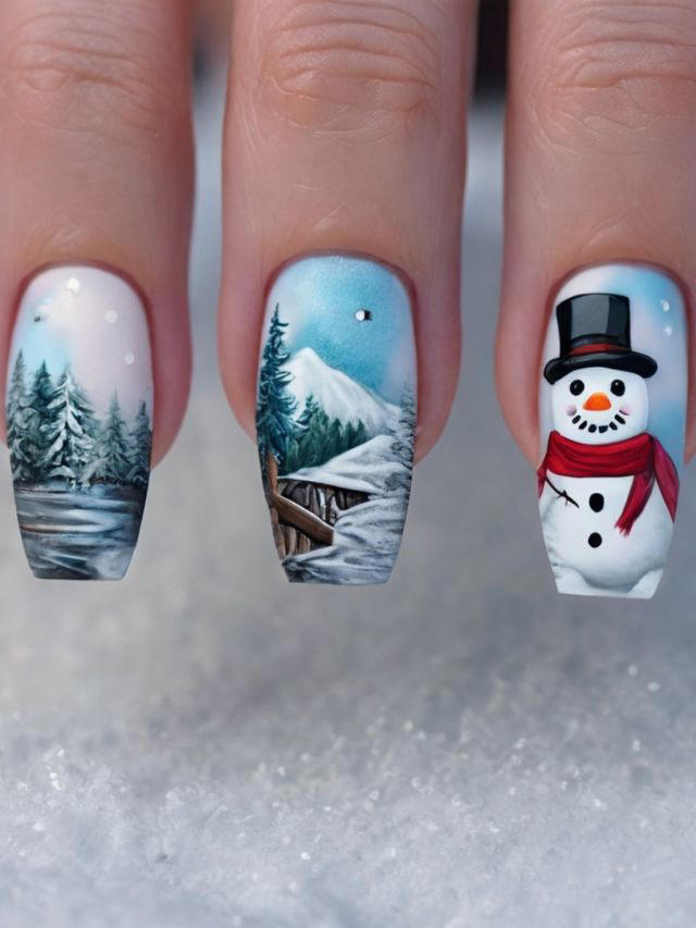 85+ Cute Snowman Nail Designs and Ideas
