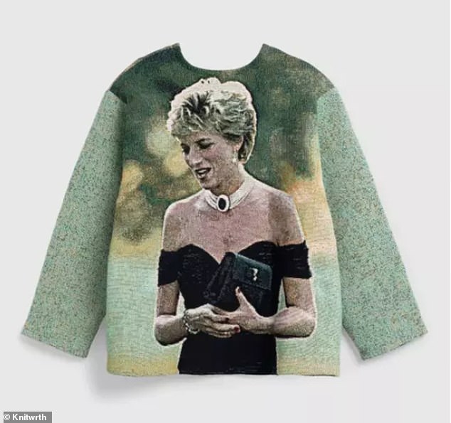 london fashion week designer sells jumper with princess diana's revenge dress look on - but it will set you back £365