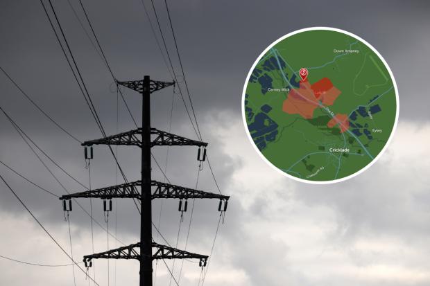 more than 100 homes without electricity as power line comes down near swindon