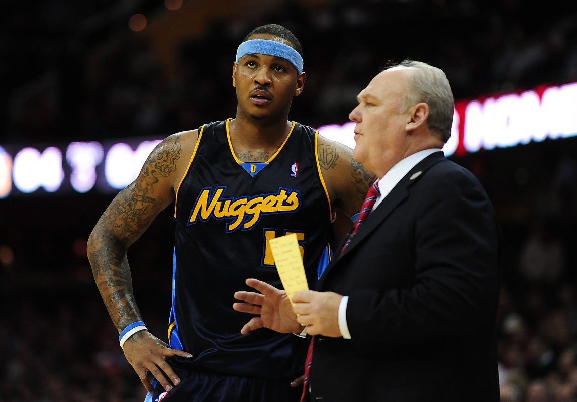 george karl tells carmelo anthony that he is overrated and says detlef schrempf was more efficient