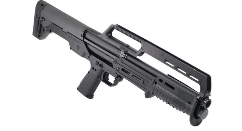 <p>A unique bullpup shotgun with a dual magazine tube design, allowing for a high capacity of rounds. Its compact size makes it maneuverable in tight spaces, ideal for home defense scenarios.</p>