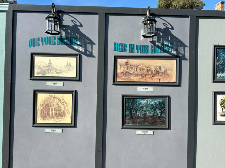 PHOTOS Original Haunted Mansion Concept Art Displayed on Construction