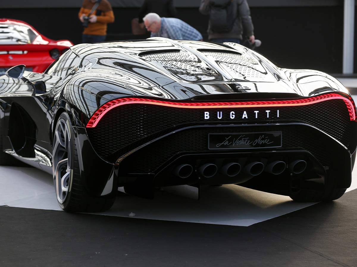 <p>The second-most expensive car in the world, the Bugatti La Voiture Noire took inspiration from the Bugatti 57 SC Atlantic to create a supercar of massive proportions.</p> <p>It features an 8.0-liter, 16-cylinder engine that outputs 1,500 horsepower. Bugatti La Voiture Noire has a top speed of 260 mph. It’s worth <strong>$18.1 million</strong>.</p>