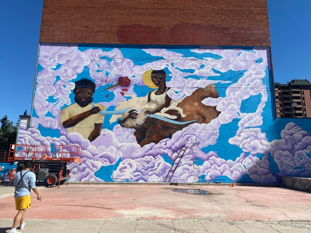 black lives matter mural disappears behind downtown calgary development