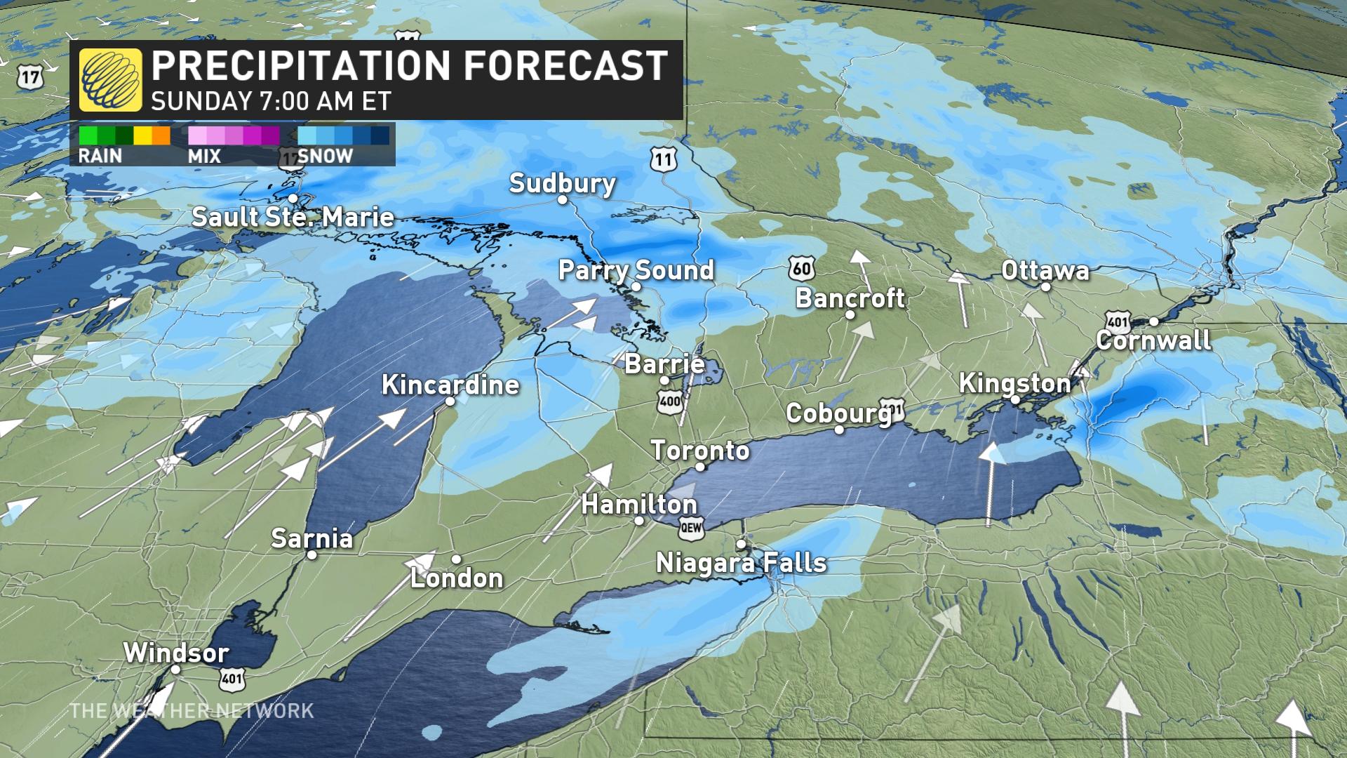 snow throws a wrench into southern ontario holiday weekend plans