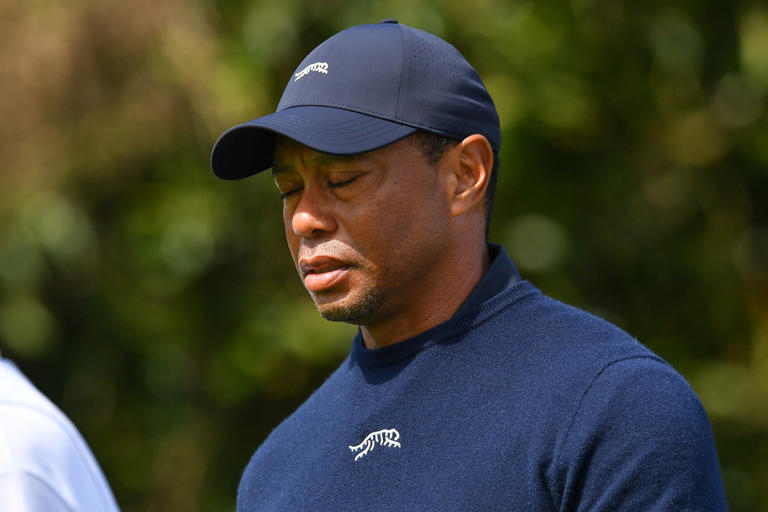 PACIFIC PALISADES, CA - FEBRUARY 16: Tiger Woods looks on during the second round of the Genesis Invitational on February 16, 2024, at Riviera Country Club in Pacific Palisades, CA. (Photo by Brian Rothmuller/Icon Sportswire via Getty Images) Icon Sportswire/Getty Images