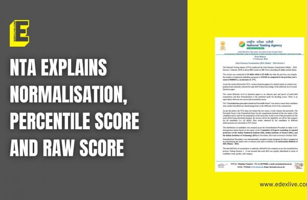 jee main: normalisation procedure, percentile score, raw score — as explained by nta
