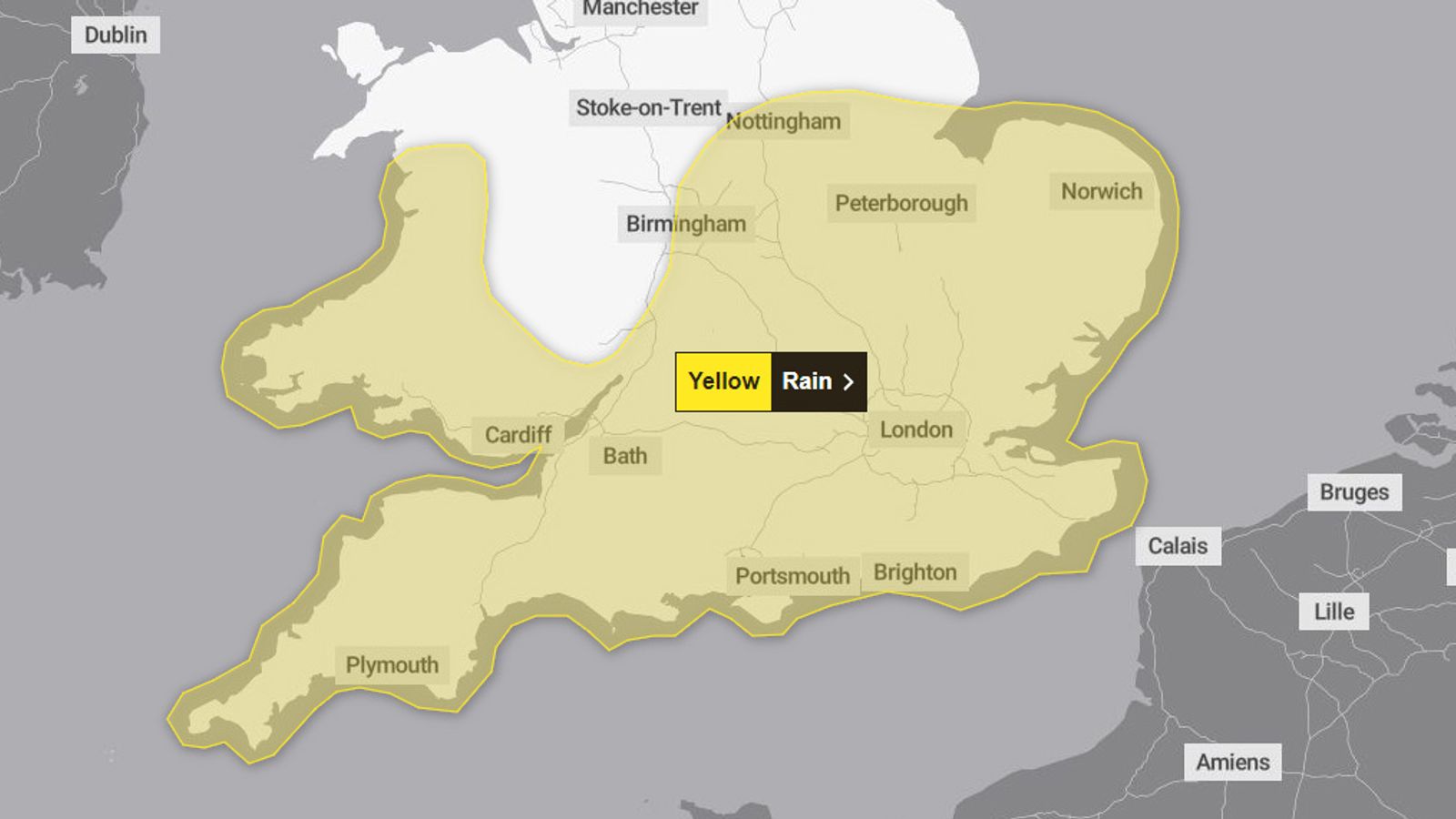 britons face weekend washout amid yellow warning for heavy rain