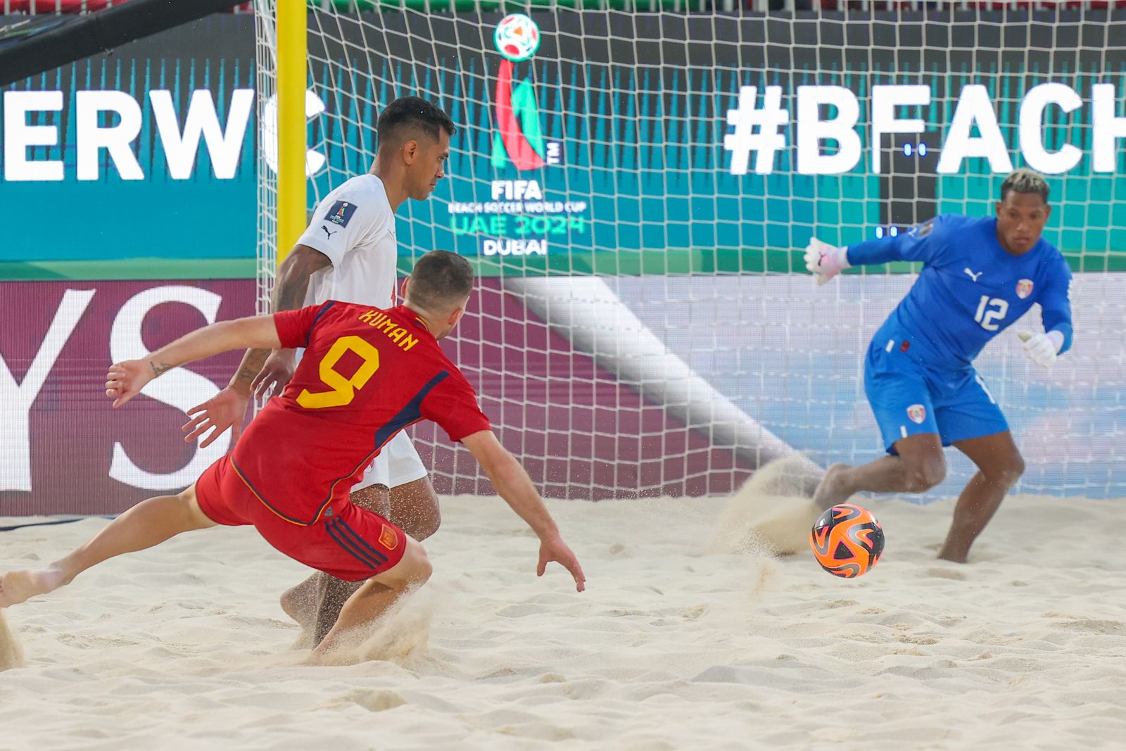 fifa beach soccer world cup - uae 2024: tahiti overcome spain, advance to quarter-finals
