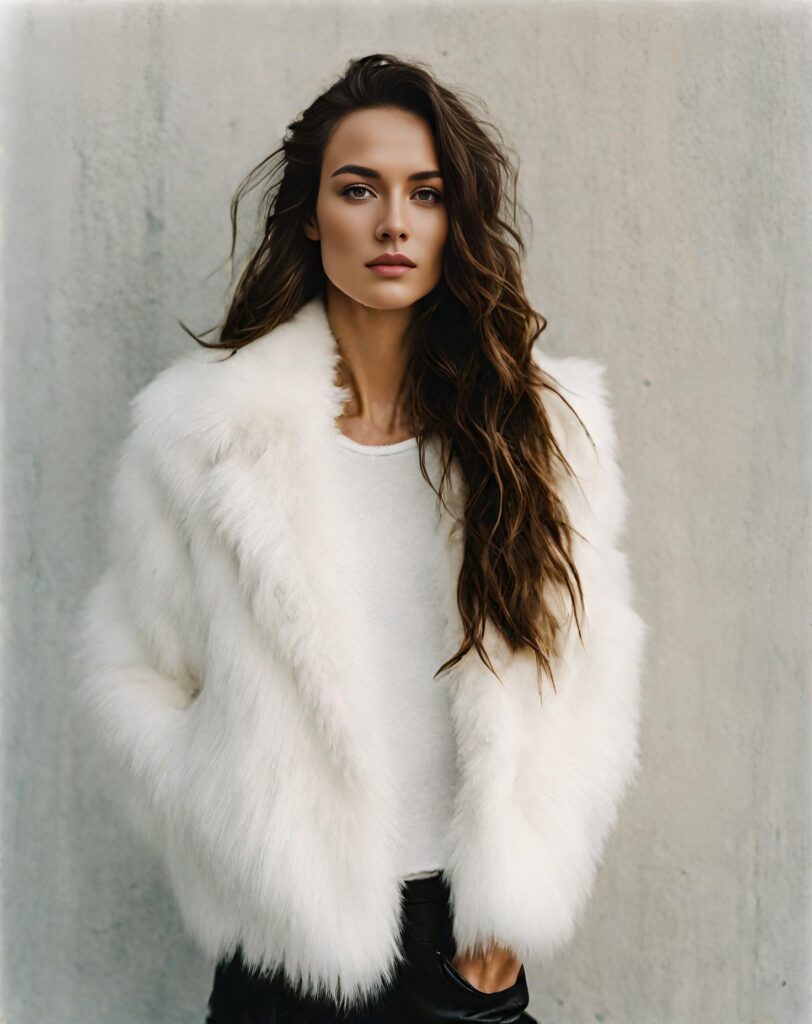 <p>From the soft and cozy feel of the plush fur jacket on your skin to how it adds more glamour to your overall ensemble, a fur jacket as a layer will always be a fantastic choice. </p><p>So, if you have your white t-shirt and black jeans, you can throw on a white fur jacket for timeless elegance.</p>