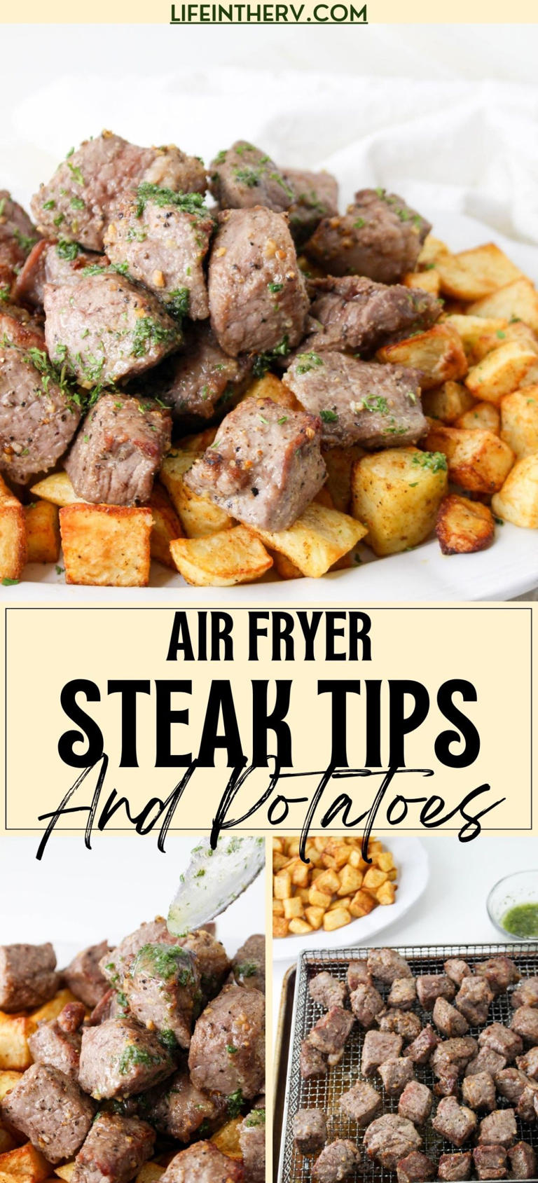 Air Fryer Steak Tips and Potatoes