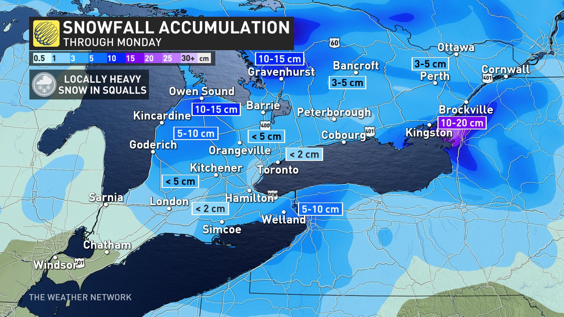 poor travel expected as snow squalls push through parts of southern ontario