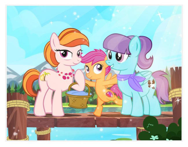 In 2017, lesbian My Little Pony characters Aunt Holiday and Auntie Lofty took care of Scootaloo. (Twitter)