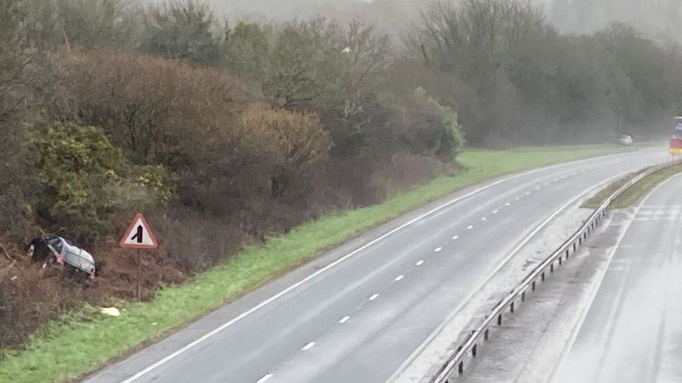 warning after cars crash in 'horrendous' weather