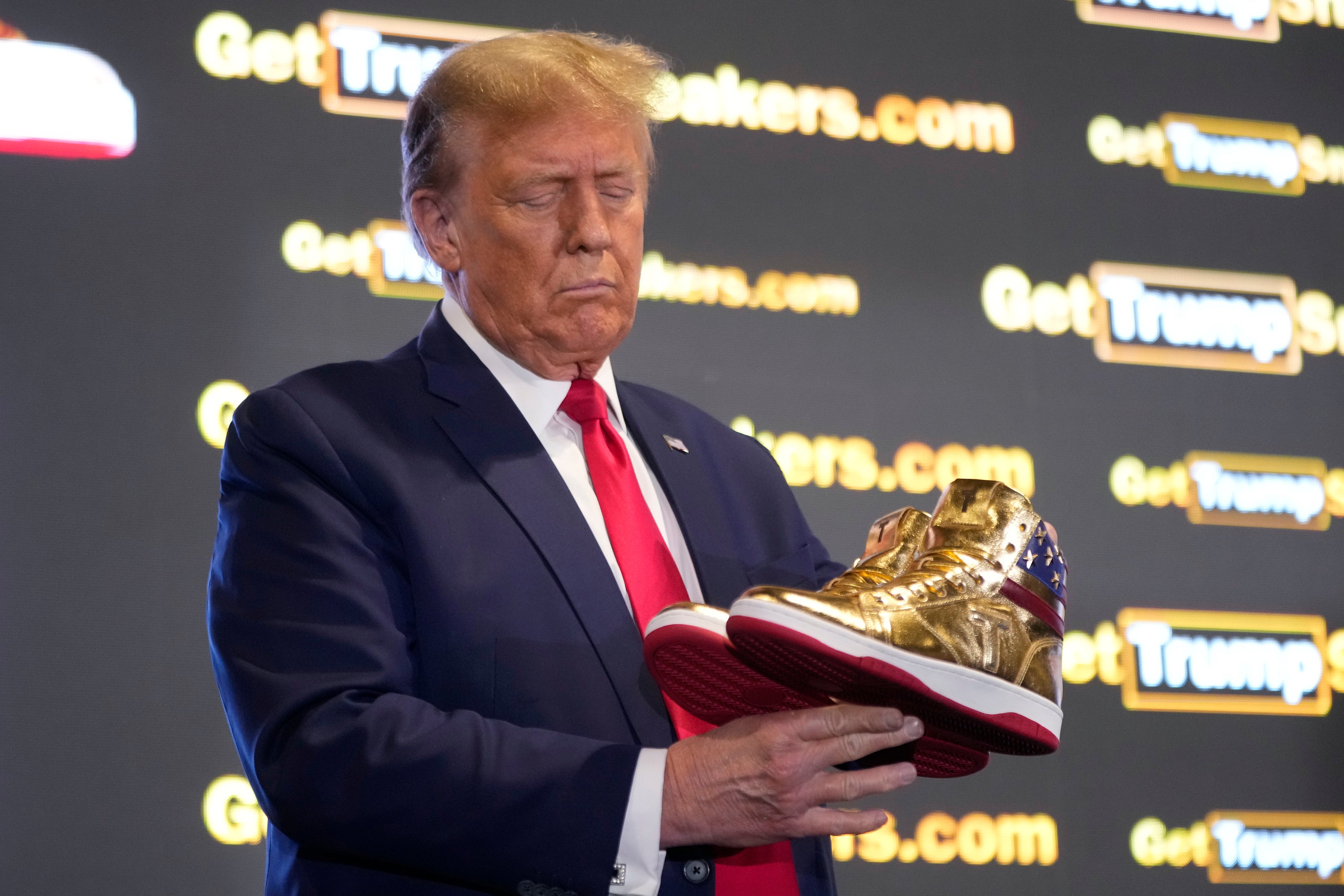 donald trump’s sneakers: everything we know about the $399 ‘never surrender’ gold high-tops