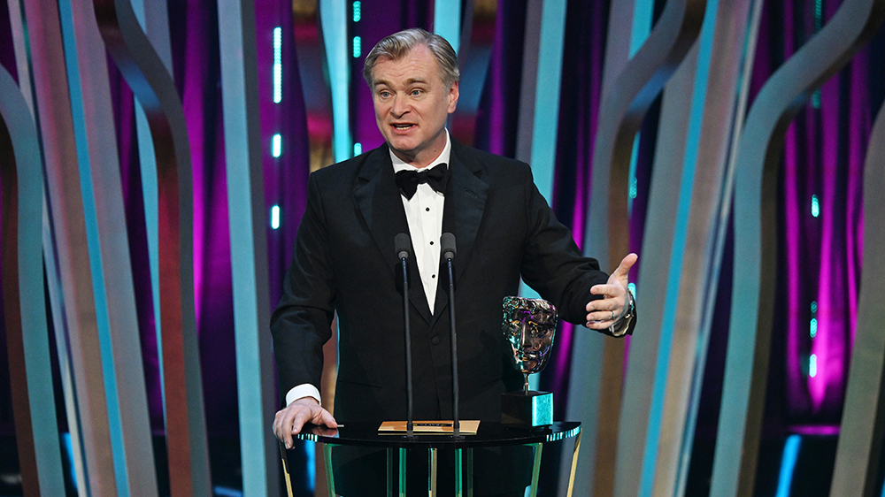 christopher nolan recognizes those who have ‘fought long and hard to reduce the number of nuclear weapons' after winning first-ever bafta for ‘oppenheimer'