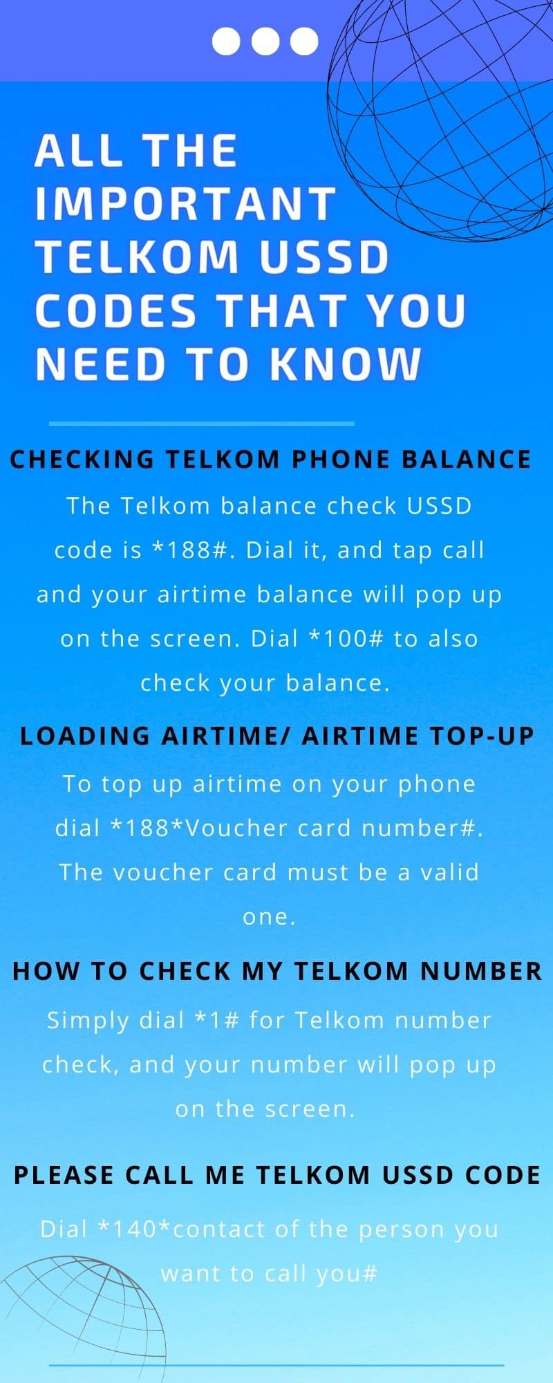 all the important telkom ussd codes that you need to know