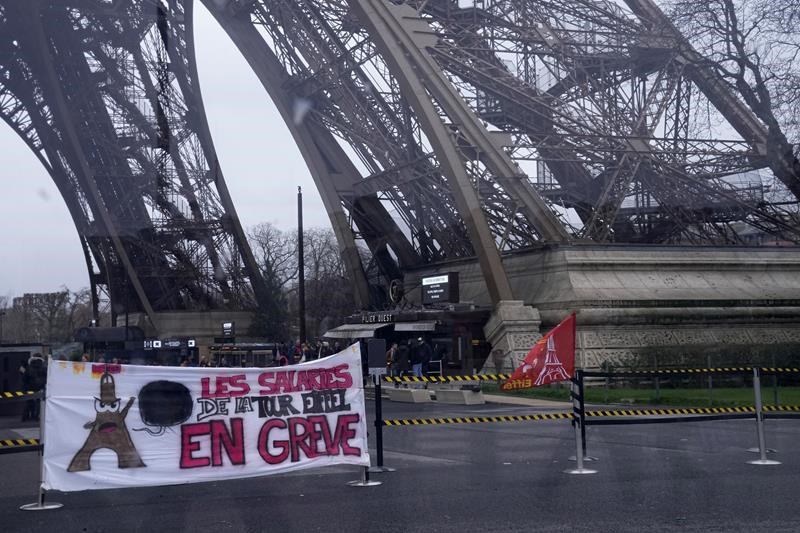 strike at the eiffel tower closes one of the world's most popular monuments to visitors
