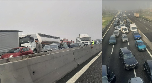 incidenti per nebbia in autostrada a1, italia spaccata in due: caos e chiusure da milano a firenze. circa 30 mezzi coinvolti e 15 feriti (2 gravi)