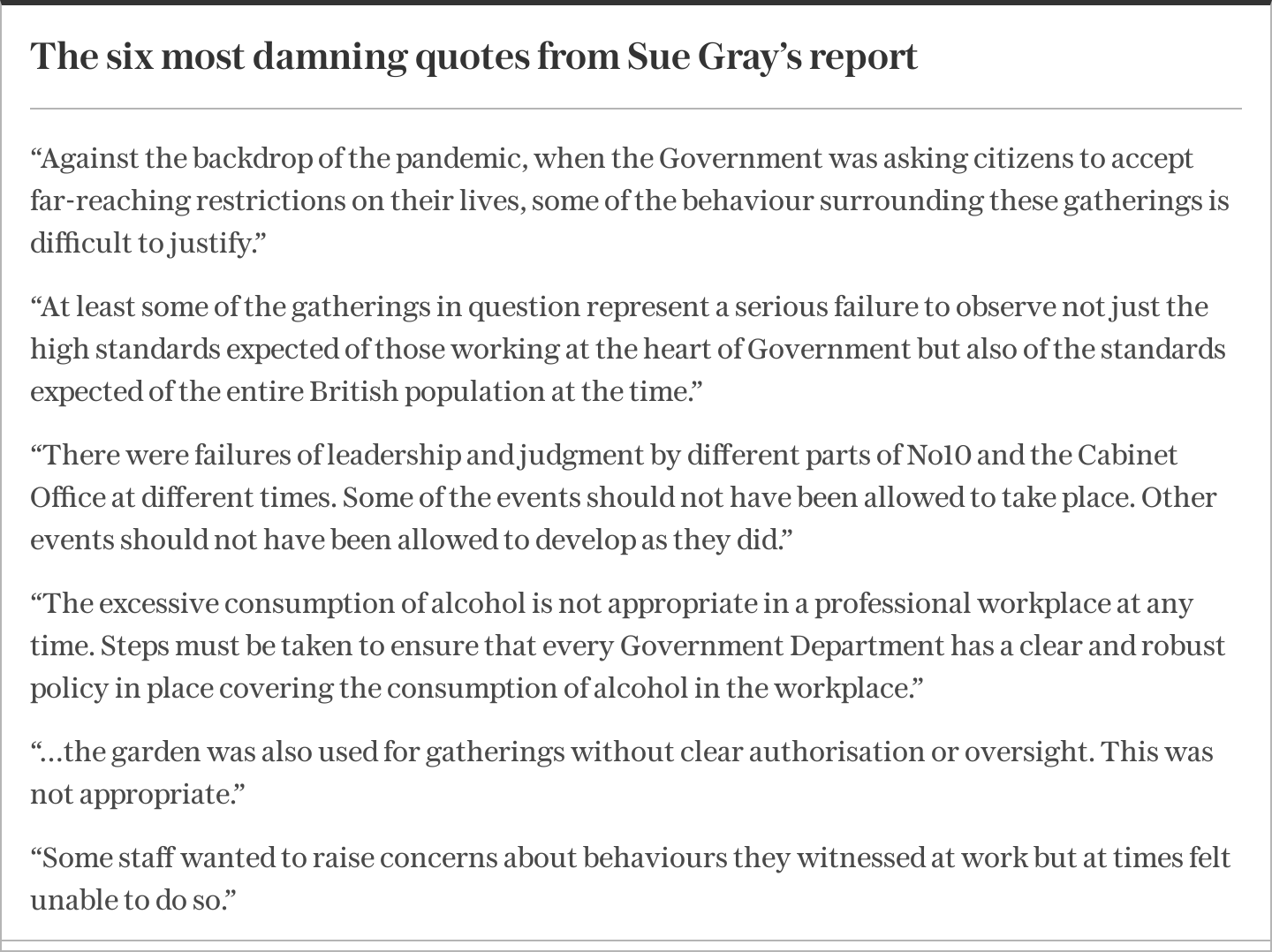sue gray says investigating no 10 behaviour during lockdown was ‘heartbreaking’